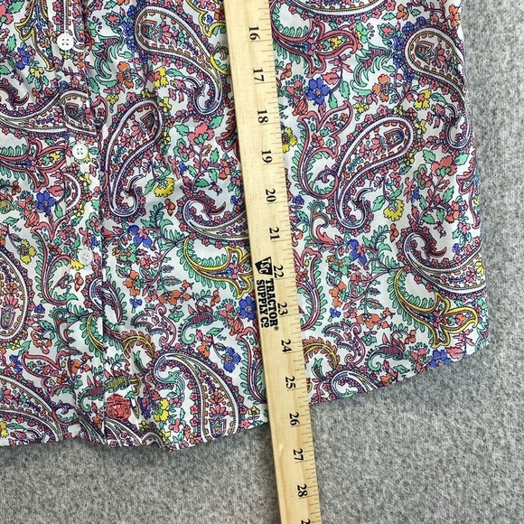 Talbots wrinkle resistant paisley button down sleeveless size 16P preppy travel - Picture 8 of 9
